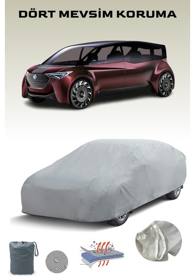 Toyota Fine-comfort Ride Uyumlu Araba Brandası, Oto Branda, Araba Çadırı, Su-güneş Geçirmez Gri