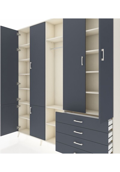 Arges Dolap 14 Raflı 4 Çekmeceli Tek Askılı 220x30x243 Aytaşı-antrasit/antrasit Antrasıt/antrasıt Arges Dolap 14 Raflı 4 Çekmeceli Tek Askılı 220x30x243 Aytaşı-antrasit/antrasit Antrasıt/antrasıt
