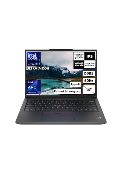 Lenovo ThinkPad E14 G6 21M70031TX U7-155H 16 GB 512 GB SSD 14" Dos Dizüstü Bilgisayar