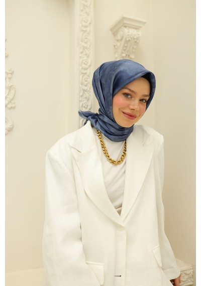 Silk Home Shiny Eşarp 75002-60 Karolina Mavi, Çelik Mavi