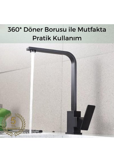 Fleko Siyah Mutfak Eviye Bataryası Siyah