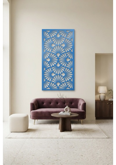 Dekoratif Panel Metal Duvar Tablosu - Duvar Sanatı - Duvar Dekoru - Mavi