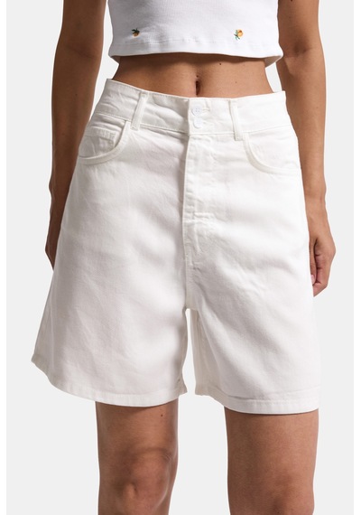 Itsbasic Kadın Kırık Beyaz 7s6-101 Mom Relax Denim Şort