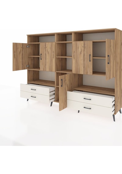 Hyperion Dolap 12 Raflı 4 Çekmeceli 5 Kapaklı 220x44x163 Çam-çam/ Çam-çam/aytaşı Hyperion Dolap 12 Raflı 4 Çekmeceli 5 Kapaklı 220x44x163 Çam-çam/ Çam-çam/aytaşı