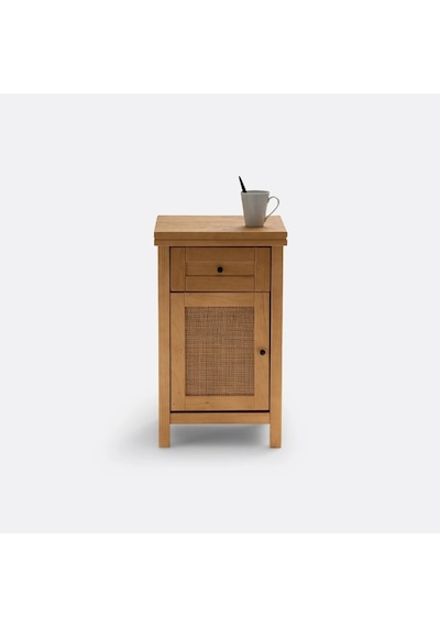 Altea Rattan Detaylı Masif Komodin Ahşap