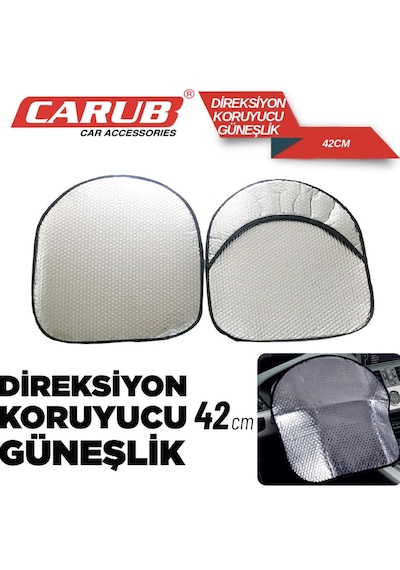 Carub Araç Direksiyon Güneşliği Araba Oto Direksiyon Güneşlik Direksiyon Güneş Koruyucu 42cm 1