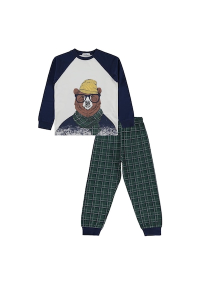 Civil Boys Şapkalı Ayı 6-9 Yaş Pijama Takımı - Lacivert