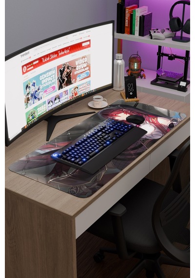 Rosaria Genshin Impact Anime Oyuncu V3 - 90x40 Xxl Gaming Mouse Pad Fare Altlığı
