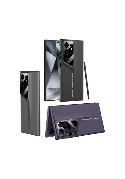 Galaxy Uyumlu S24 Ultra Kılıf Ultra İnce Kamera Korumalı Sert Rubber Pazarplus Procase Kılıf Gri