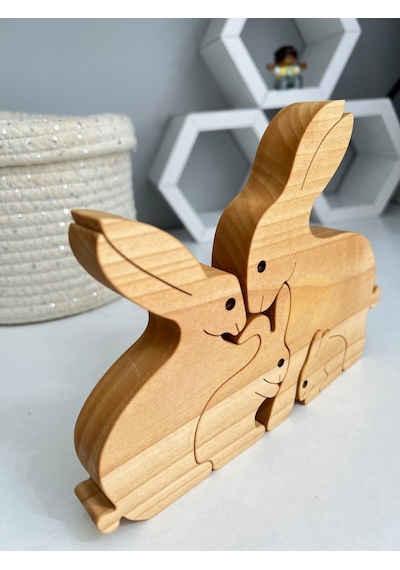 Hbs Art Design Tavşan Ailesi Desen Dekor Oyuncak