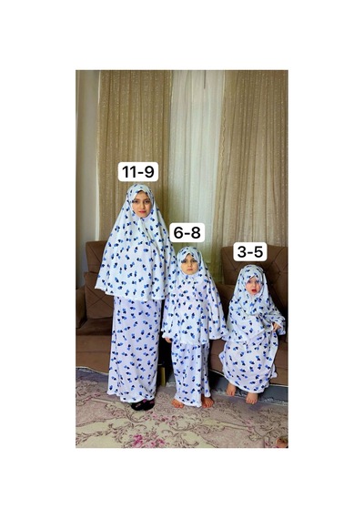 Aladaıyr 3 Adet Çocuk Namaz Elbise Pamuk Kumaş Çok Renkli041