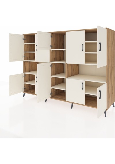 Kronos Dolap 14 Raflı 10 Kapaklı 220x59x163 Çam-aytaşı Aytası - Atlas Çam