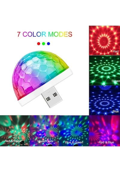 Disko Topu Sese Duyarlı Rgb Usb Girişli Disco Topu Iç Aydınlatma (451331531)