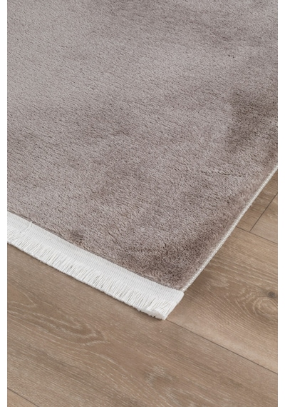Vl Oval Comfort Ponpon Saçaklı Peluş Post Yolluk Kahverengi Düz Saçak Kahverengi