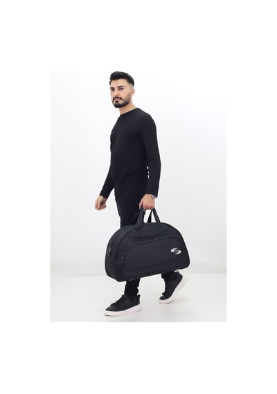 Probag Siyah Spor Seyahat Çantası Ayakkabı Bölmeli, Su Geçirmez, Omuz Askılı Antrenman Çantası Siyah