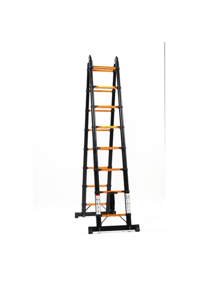 Cardilife 2.5 + 2.5 Metre Teleskopik Çelik Merdiven 8+8 Basamaklı
