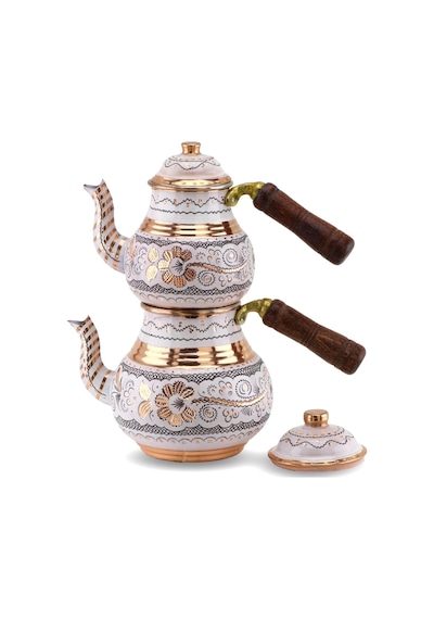 Gül Çiçek Royal Küçük Bakır Çaydanlık 1,4 Lt Bakır