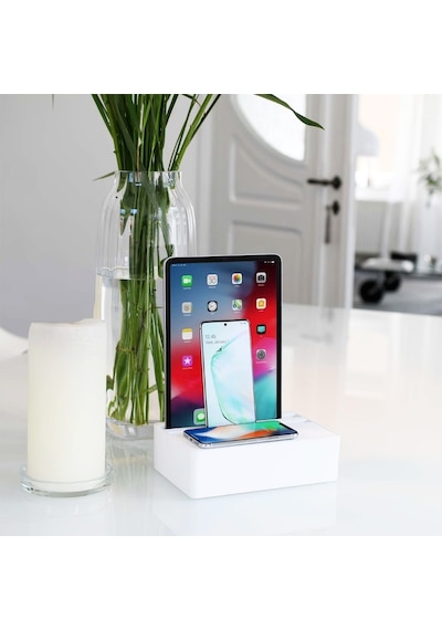 Alldock Wireless Kablosuz Şarj Standı - Beyaz