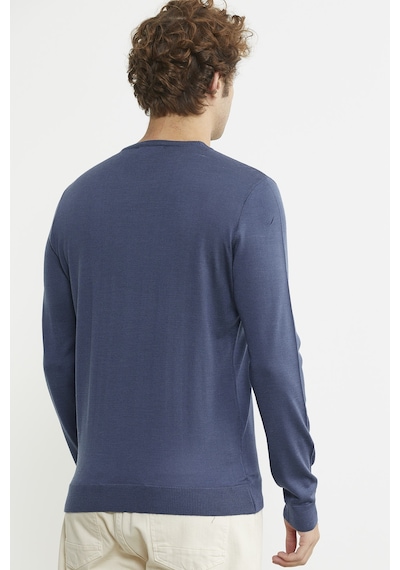 Sementa Erkek Sıfır Yaka Basic Triko Kazak - Indigo 001