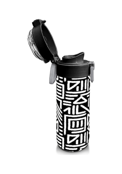 Coral High Kids Siyah Beyaz Geometrik Desenli Pipetli Ve Direkt İçim Çelik Termos 500 Ml 31882 Beyaz - Gri
