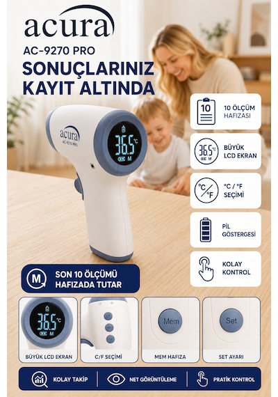 Acura Ac-9270 Pro Titreşimli Profesyonel Ateş Ölçer