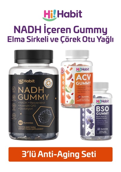 Hi Habit 3 Lü Gummy Set Nadh, Elma Sirkesi Ve Çörek Otu Yağı