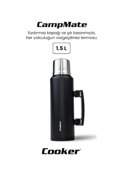 Cooker Campmate 1.5 Litre Paslanmaz Çelik Termos Ckr2085 Siyah