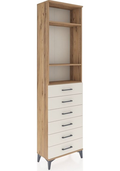 Arges Dolap 3 Raflı 6 Çekmeceli 60x30x221 Çam-aytaşı Atlas Çam