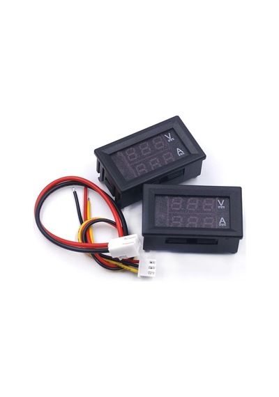 Kırmızı-mavi-yüksek Kaliteli Dc 100v 10a Voltmetre Ampermetre Mavi + Kırmızı Led Amp Çift Dijital Volt Metre Ölçer