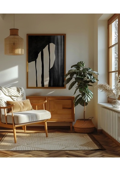 Çerçevesiz Poster Zebra Çizgileri İlhamlı Soyut Sanat