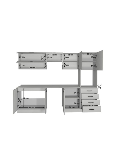 Decoraktiv Elite 280yq Ankastre Boy Dolaplı Mdf Hazır Mutfak Dolabı - Tezgah Dahil - Antrasit - Beyaz Decoraktiv Elite 280yq Ankastre Boy Dolaplı Mdf Hazır Mutfak Dolabı - Tezgah Dahil - Antrasit - Beyaz
