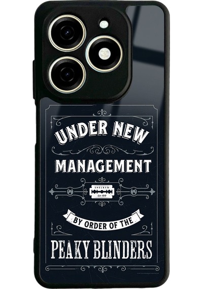 Tecno Spark 20c Peaky Blinders Management Tasarımlı Glossy Telefon Kılıfı Siyah