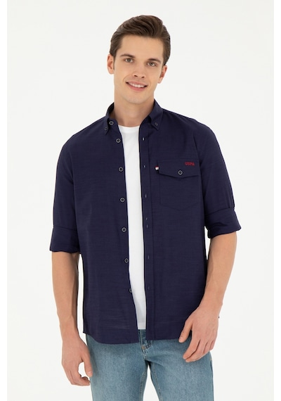 U.s. Polo Assn. Erkek Lacivert Gömlek Desenli 50283364-vr033 Lacivert