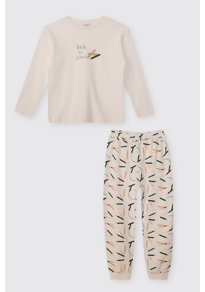 Panço Erkek Çocuk Ekru Pijama Takımı 2621bk39002 Krem