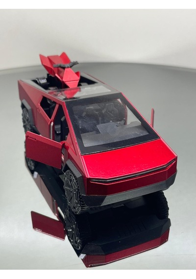 Tesla Cyber Truck 1:32 Ölçek Metal Çek Bırak 12 Cm Oyuncak Araba - Kırmızı
