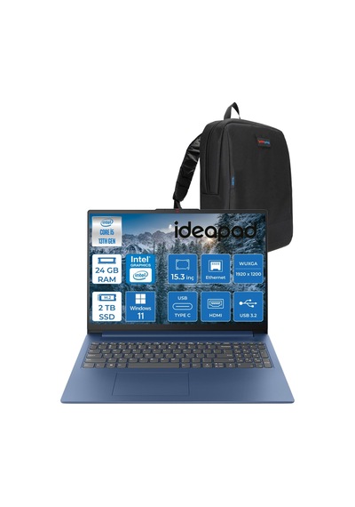 Lenovo IdeaPad Slim 3 15IRH10 83K10062TRP06 i5-13420H 24 GB 1 TB+1 TB SSD 15.3" W11P Dizüstü Bilgisayar + Zetta Çanta