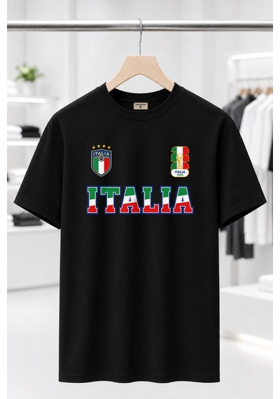 Bayloranzzo Italia %100 Pamuk Heavy Cotton Premium Kalite Unisex Tişört Siyah