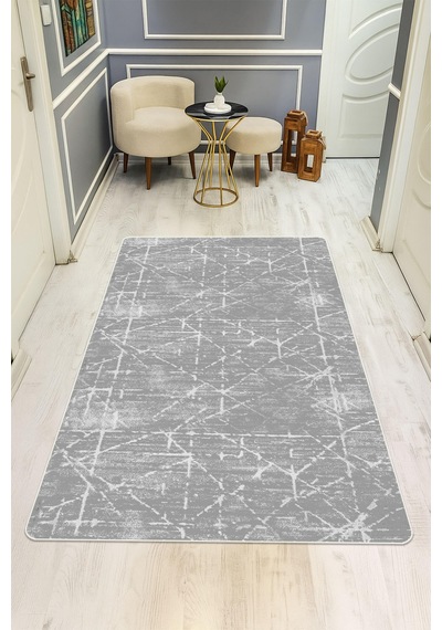 Modern Desenli Dijital Baskı Kaymaz Taban Halı H1038 Renkli