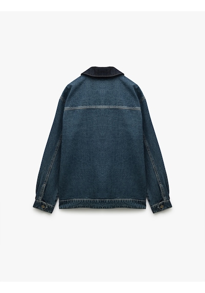 Koton Pamuklu Oversize Uzun Kollu Fermuar Detaylı Denim Ceket İndigo Stone 5sam50024nd İndigo - Taş Çok Renkli Koton Pamuklu Oversize Uzun Kollu Fermuar Detaylı Denim Ceket İndigo Stone 5sam50024nd İndigo - Taş Çok Renkli