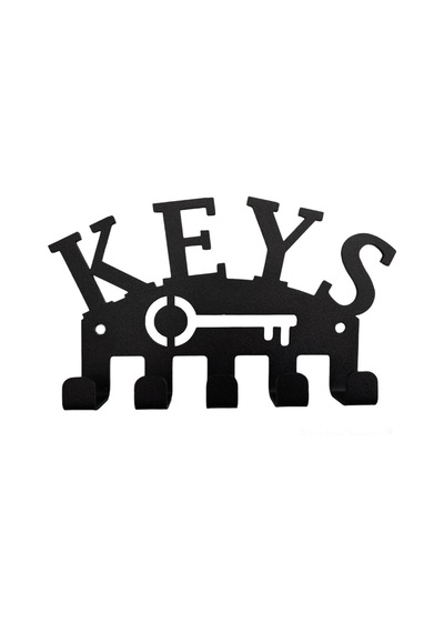 Aju Anahtar Askılığı Keys Yazılı Dekoratif Metal Tasarım Anahtarlık Paslanmaz Hediyelik Siyah Siyah