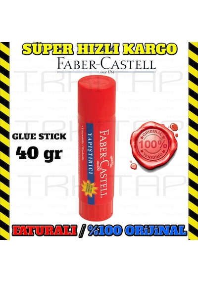 Faber Castell Stick Çevirmleli Yapıştırıcı 40 Gr. Büyük Boy 4 Ade