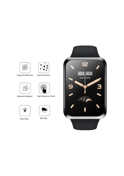 Wozlo Xiaomi Mi Band 7 Pro Uyumlu Nano Siyah Çerçeve 5d Tam Koruma Ekran Koruyucu - 2 Adet