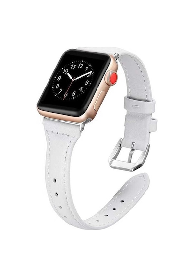 Watch 38mm Uyumlu Krd-28 Deri Zore Kordon-beyaz