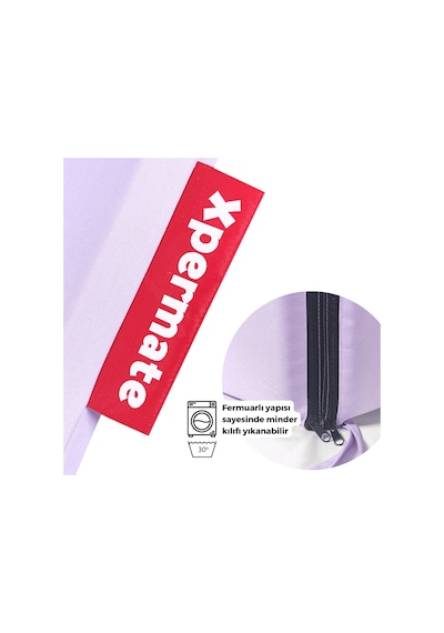 Xpermate Fermuarlı Şezlong Minderi Su Geçirmez 60x180x5 Lila