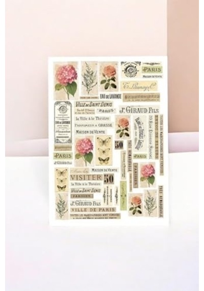 5 Li Brown Vintage Temalı Sticker Paketi/bullet Journal Defter Çıkartma Ajanda Laptop Etiket Abanoz