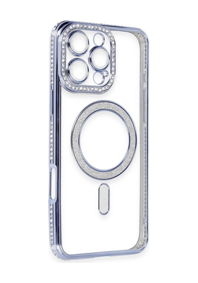 Apple Uyumlu iPhone 16 Pro Kılıf Joke Simli Magneticsafe Kılıf - Mavi 0.2M-Çok Renkli