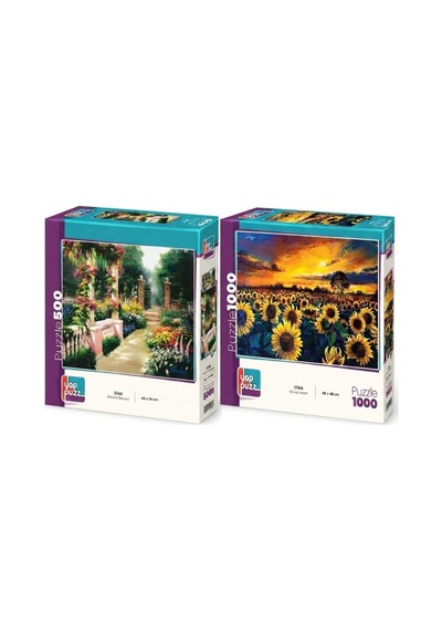 Güneş Hasatı Ve Botanik Bahçesi İkili Set - 1000 + 500 Parça İkili Puzzle Seti