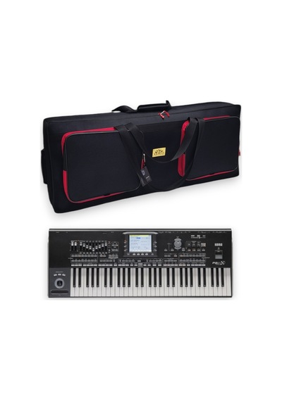 Pa4x, Pa3x Kısa 61 Tuş Keyboard Orglar İçin Uyumlu Çantası. Siyah Kırmızı.