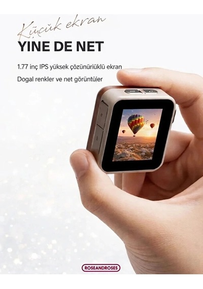 Nostaljik Tasarımı Retro Görünüm Kare Mini Foto Video Kamera 1080p Full Hd 32gb Kart li