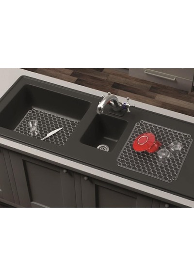 32 Cm X 32 Cm Şeffaf Mat Lavabo Ve Buzluk Matı Lavabo Halısı Silikon Gri Diğer